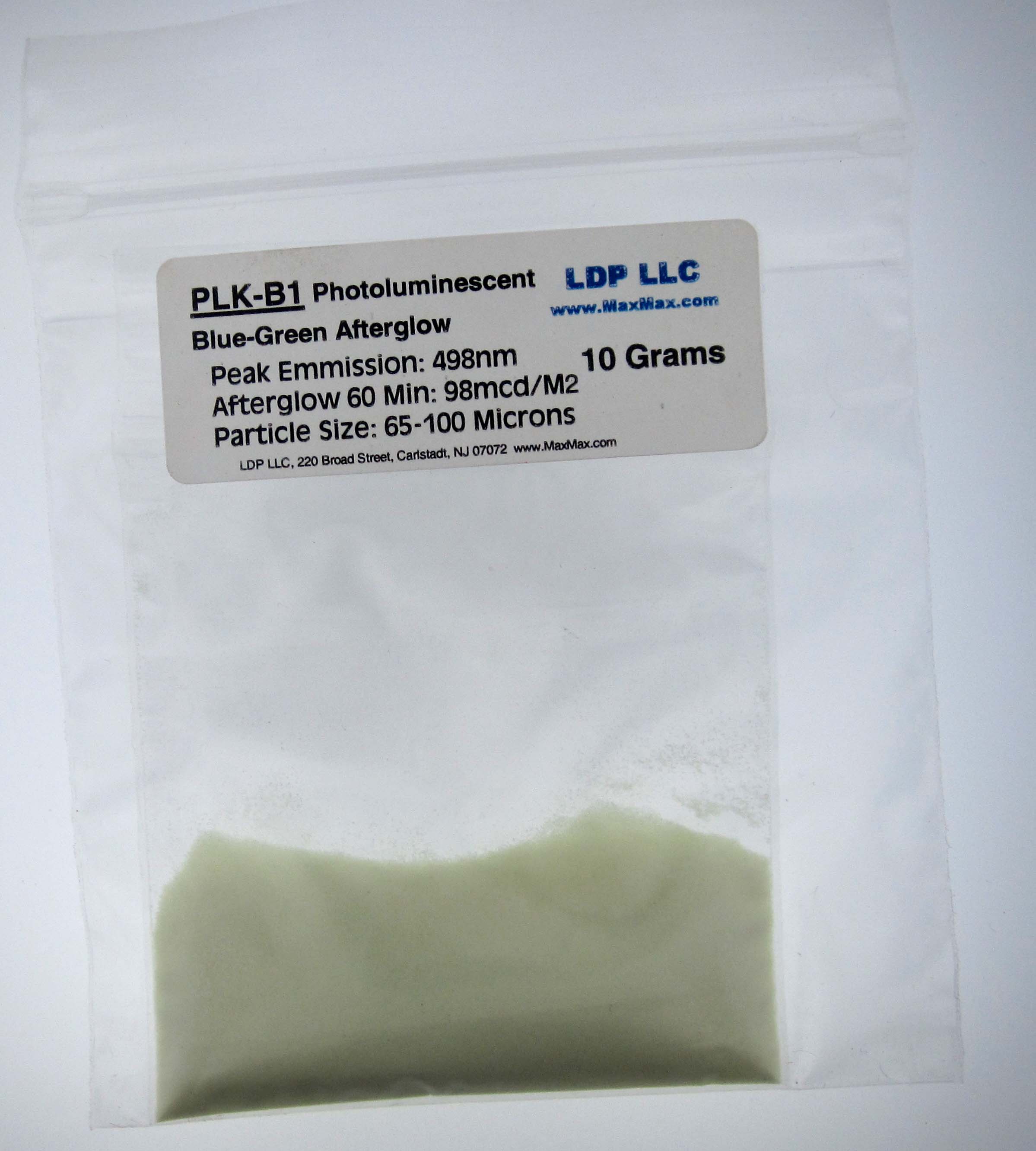 PLK-B1: Photoluminescent Phosphor - Blue-Green, 65-100 Micron, 10 Grams