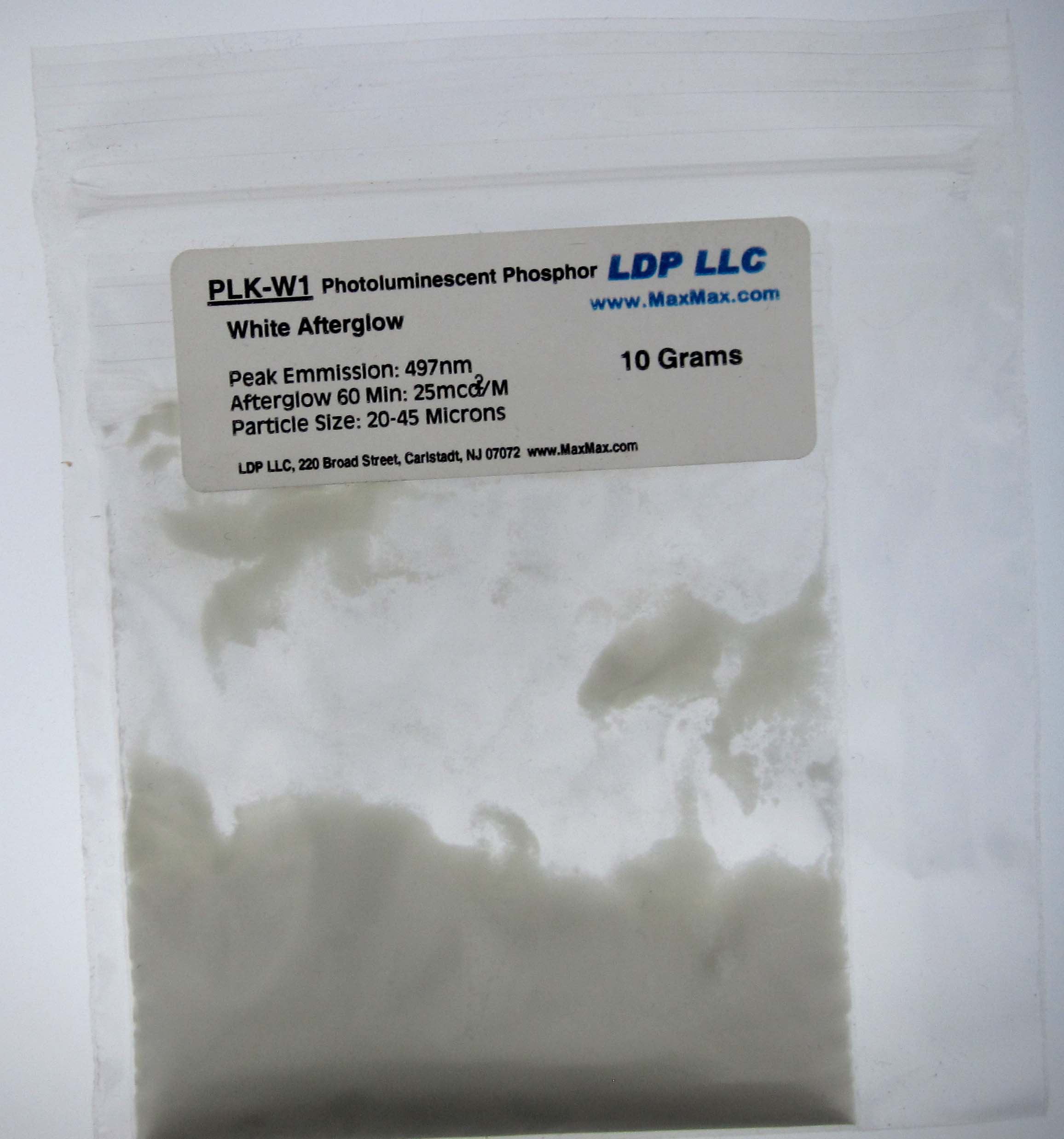 PLK-W1: Photoluminescent Phosphor - White. 20-45 Micron, 10 Grams