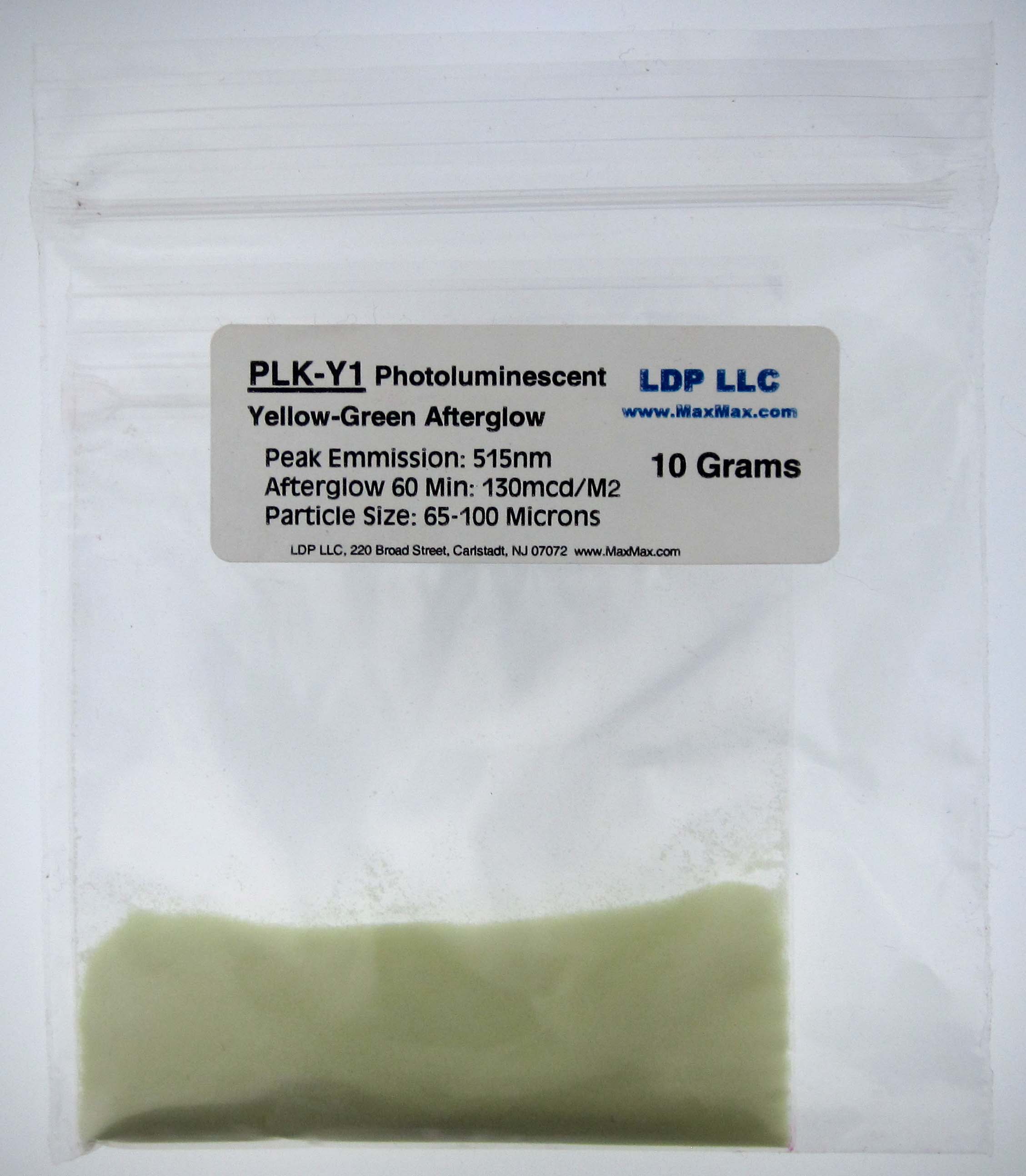 PLK-Y1: Photoluminescent Phosphor - Yellow-Green, 65-100 Micron, 10 Grams