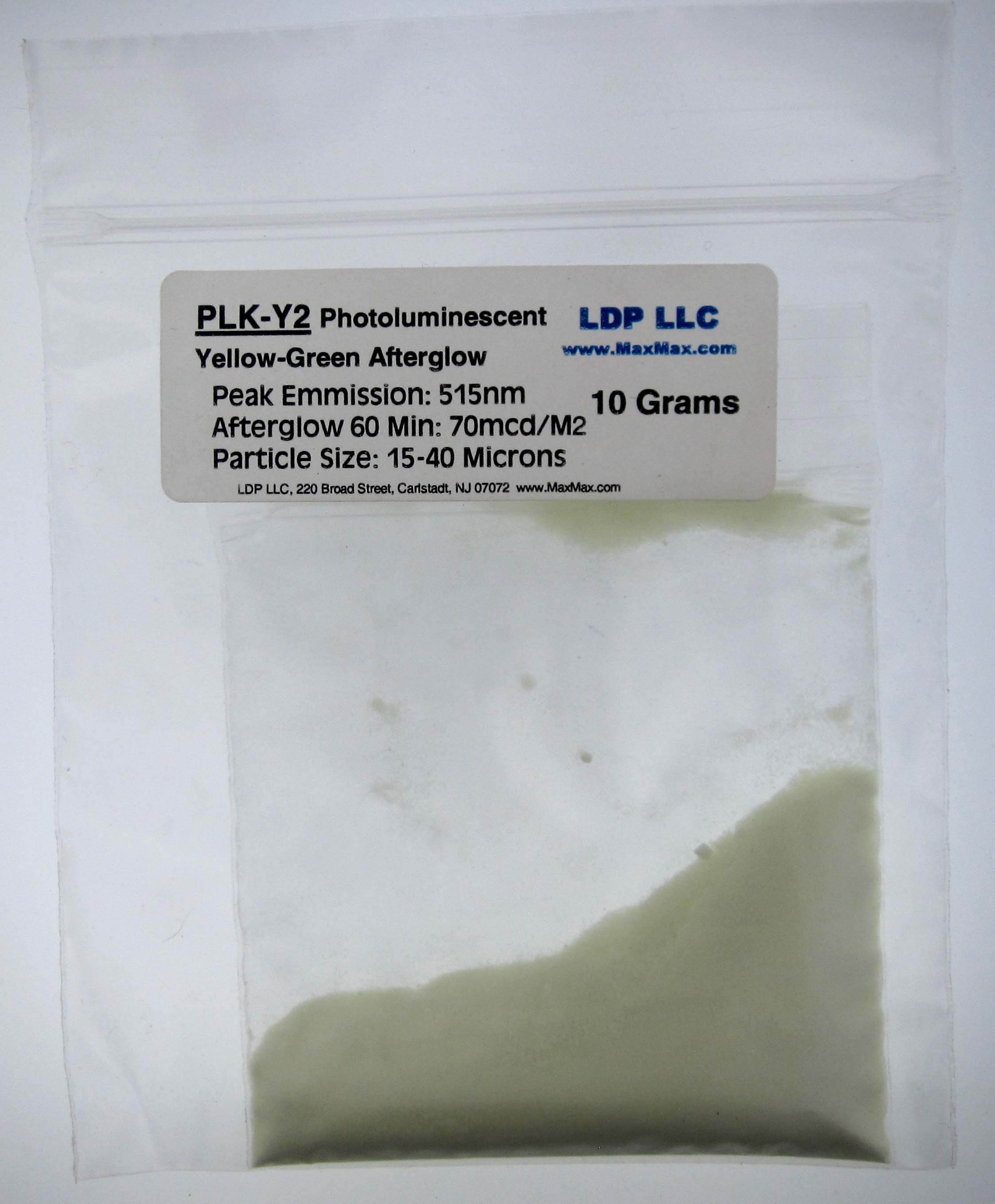 PLK-Y2: Photoluminescent Phosphor - Yellow-Green, 10-40 Micron, 10 Grams