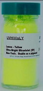 UVHiVisLY: 26 Grams Ultraviolet (UV) High Visibililty Lemon Yellow Powder