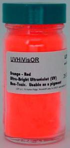 UVHiVisOR: 26 Grams Ultraviolet (UV) High Visibililty Orange Red Powder