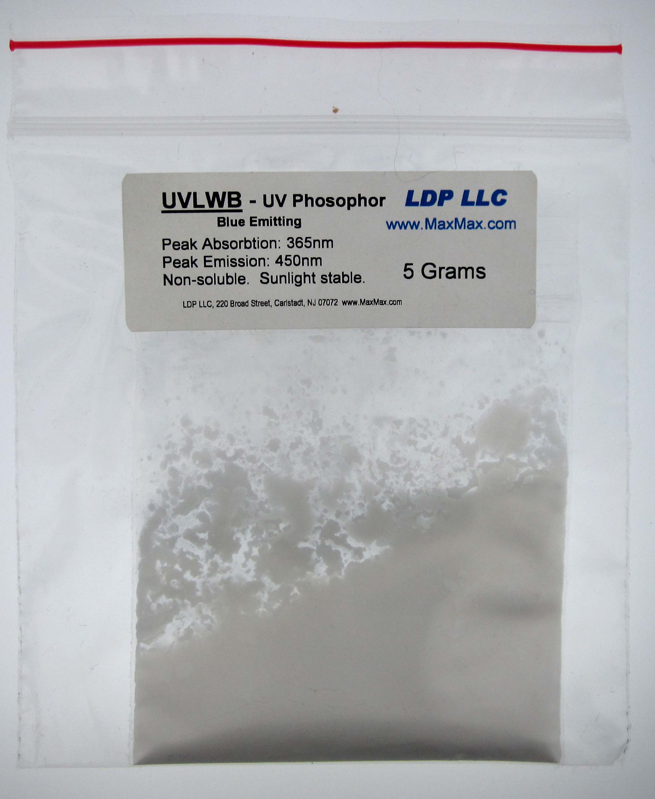 UVLWB: 5 Grams Ultraviolet Longwave Blue Fluorescing Powder Sunlight Stable