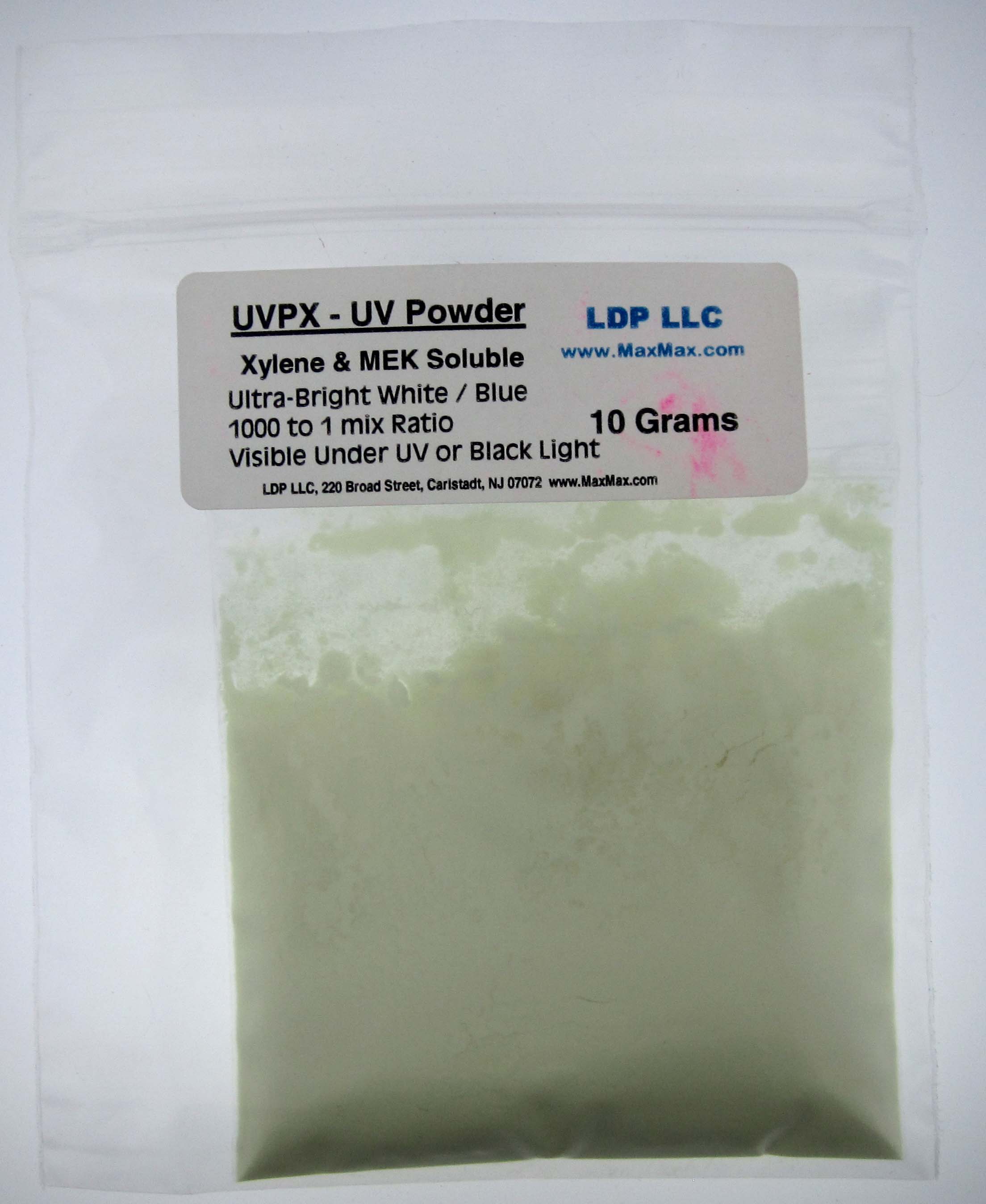 UVPX: 10 Grams Invisible Xylene & MEK Soluble Ultraviolet (UV) Powder