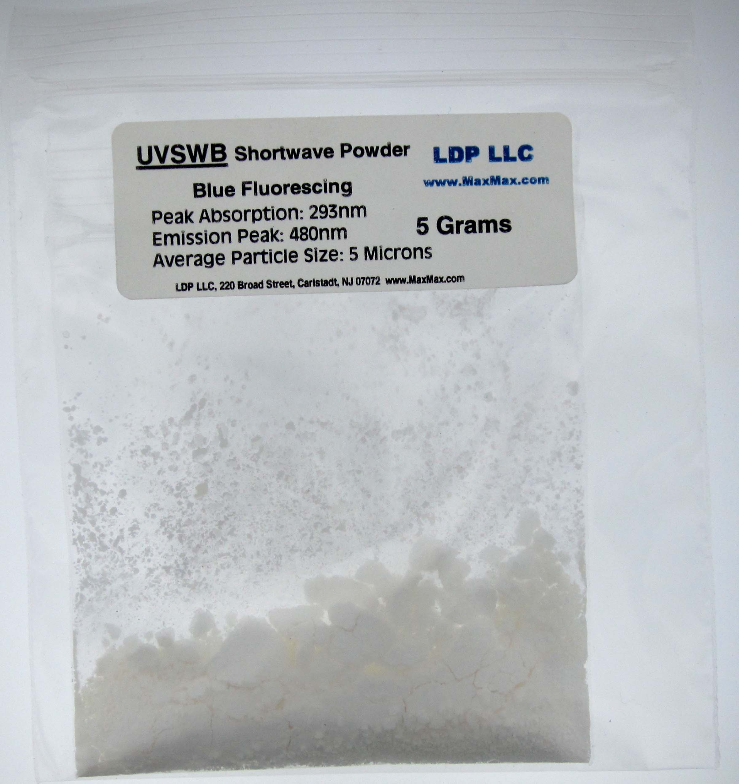 UVSWB: 5 Grams Ultraviolet Shortwave Blue Fluorescing Powder