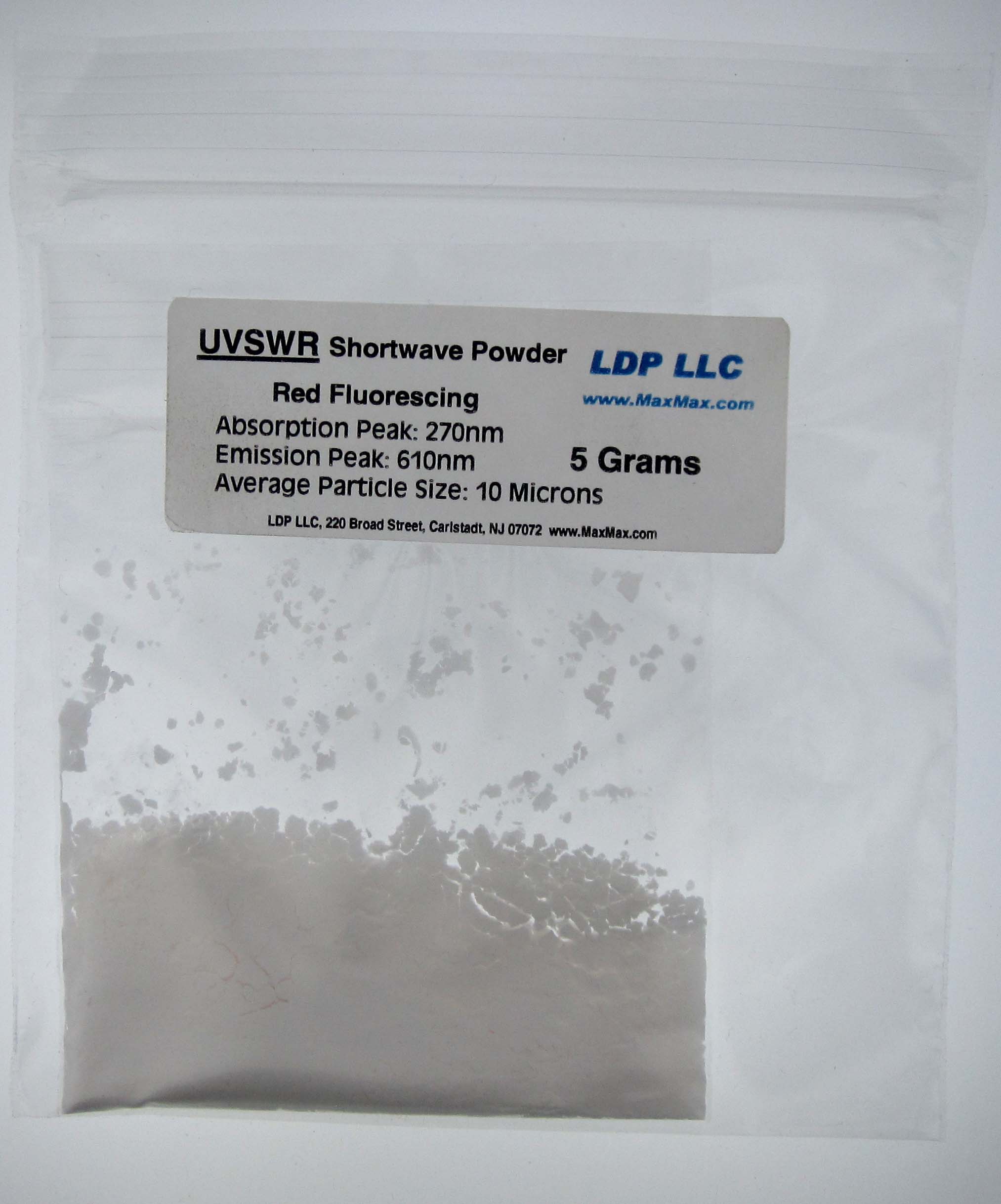 UVSWR: 5 Grams Ultraviolet Shortwave Red Fluorescing Powder