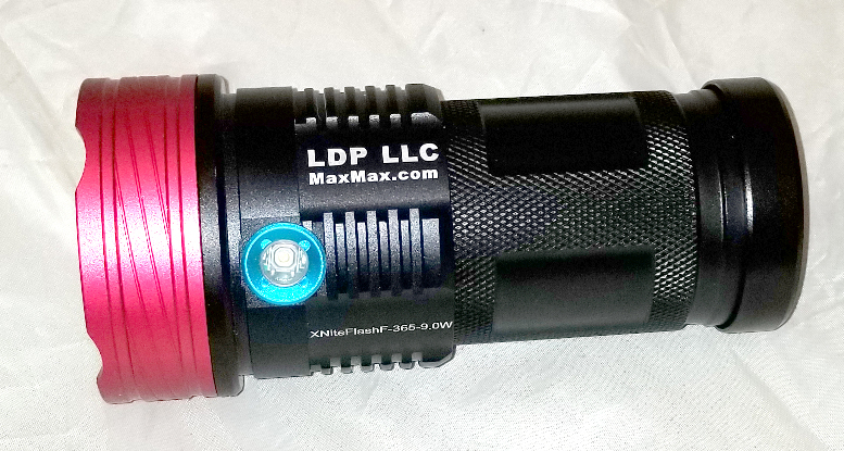 XNiteFlashF-365-9W: XNiteFlashF Housing with a 9pc 365nm 1 Watt UV LED's