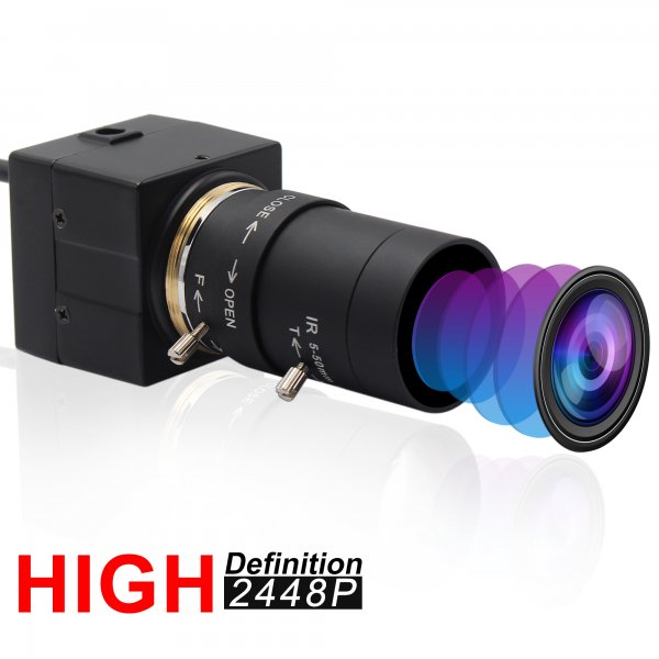XNiteUSB8M-MC5-50: USB 2.0 8 Megapixel Monochrome Camera C-Mount With 5-50mm Lens