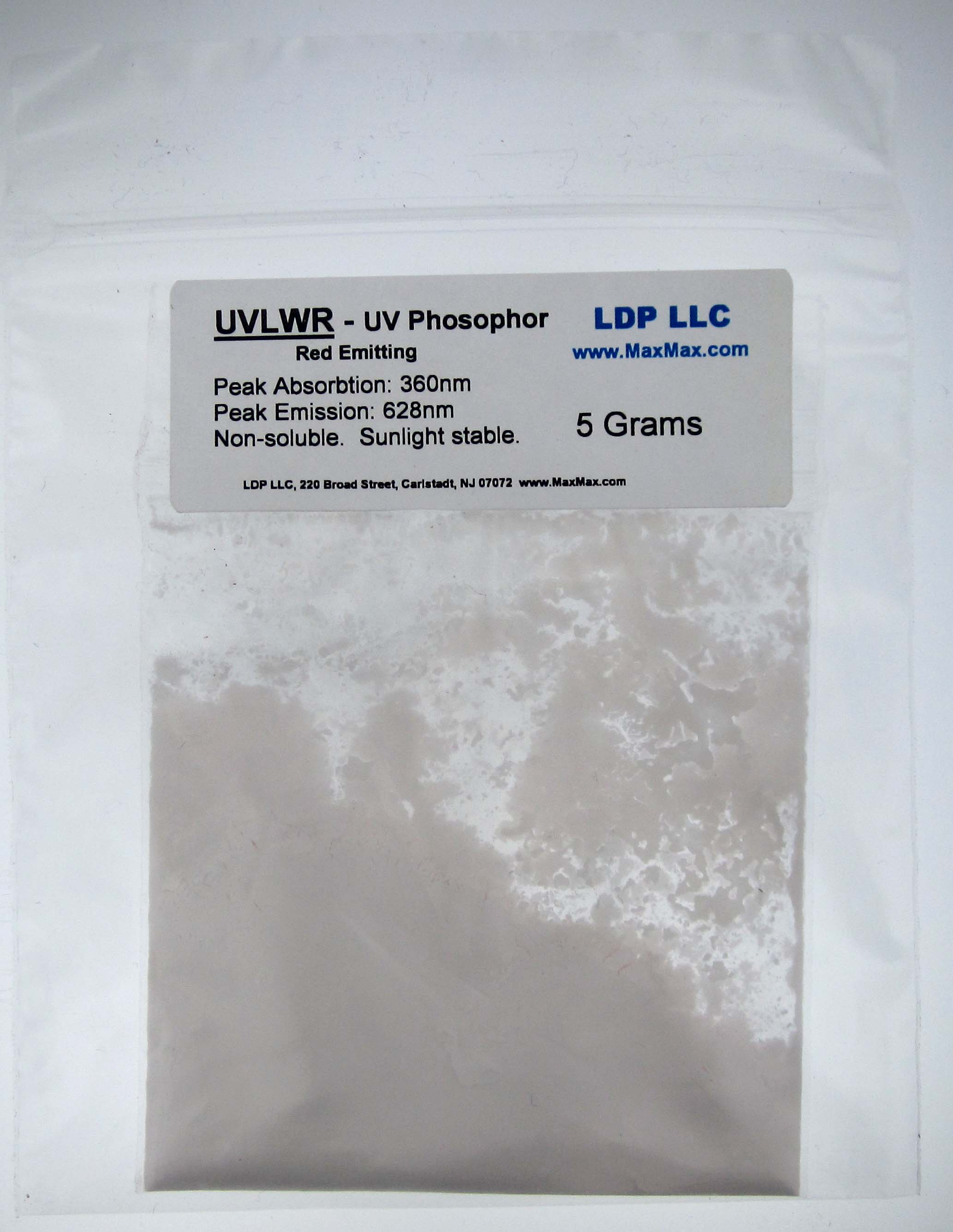 UVLWR: 5 Grams Ultraviolet Longwave Red Fluorescing Powder Sunlight Stable