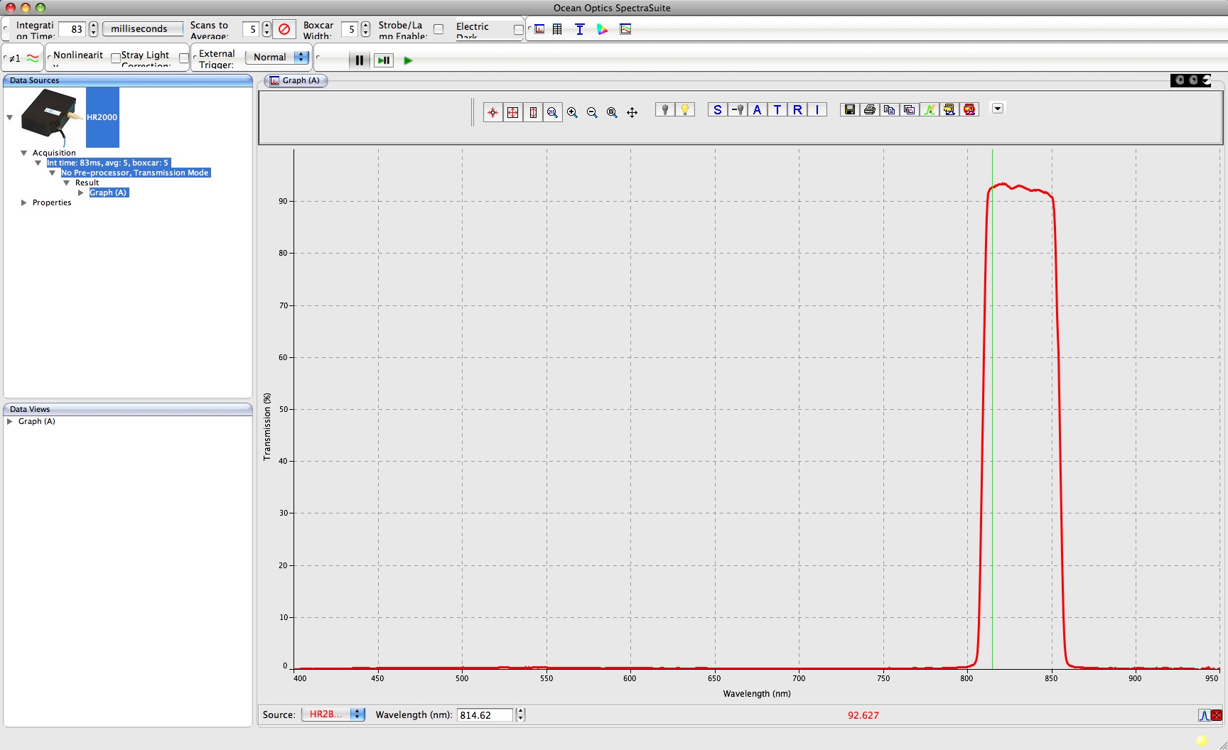 XNite832-41-25: 832nm CWL 41nm Bandwidth Filter in 25mm Diameter